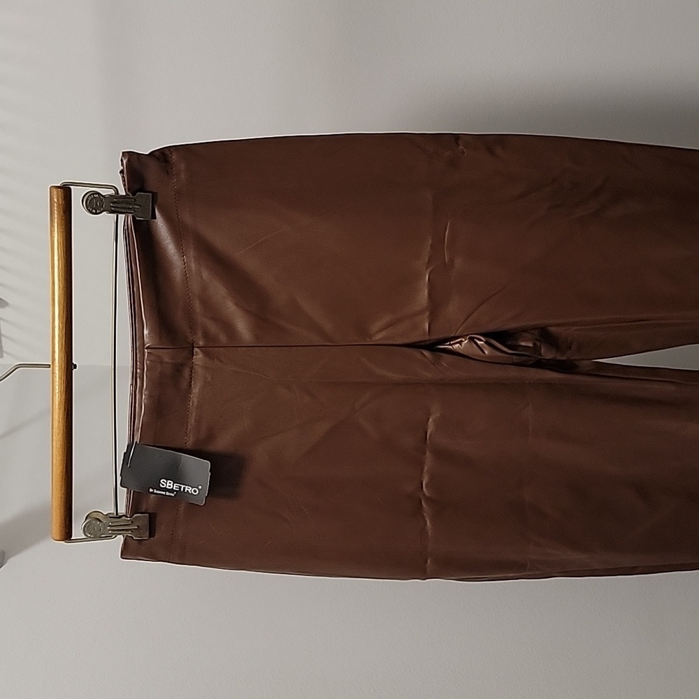 Faux Leather Brown Pants